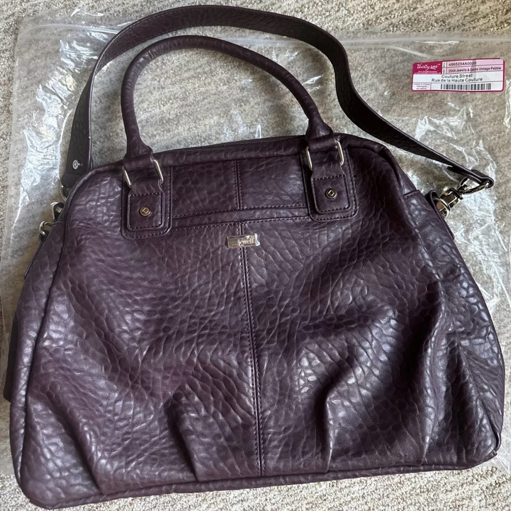 Jewell Thirty One Purple Faux Snake Skin Purse